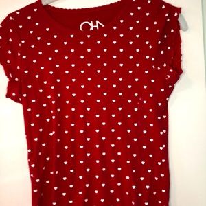 Cropped red heart T-shirt